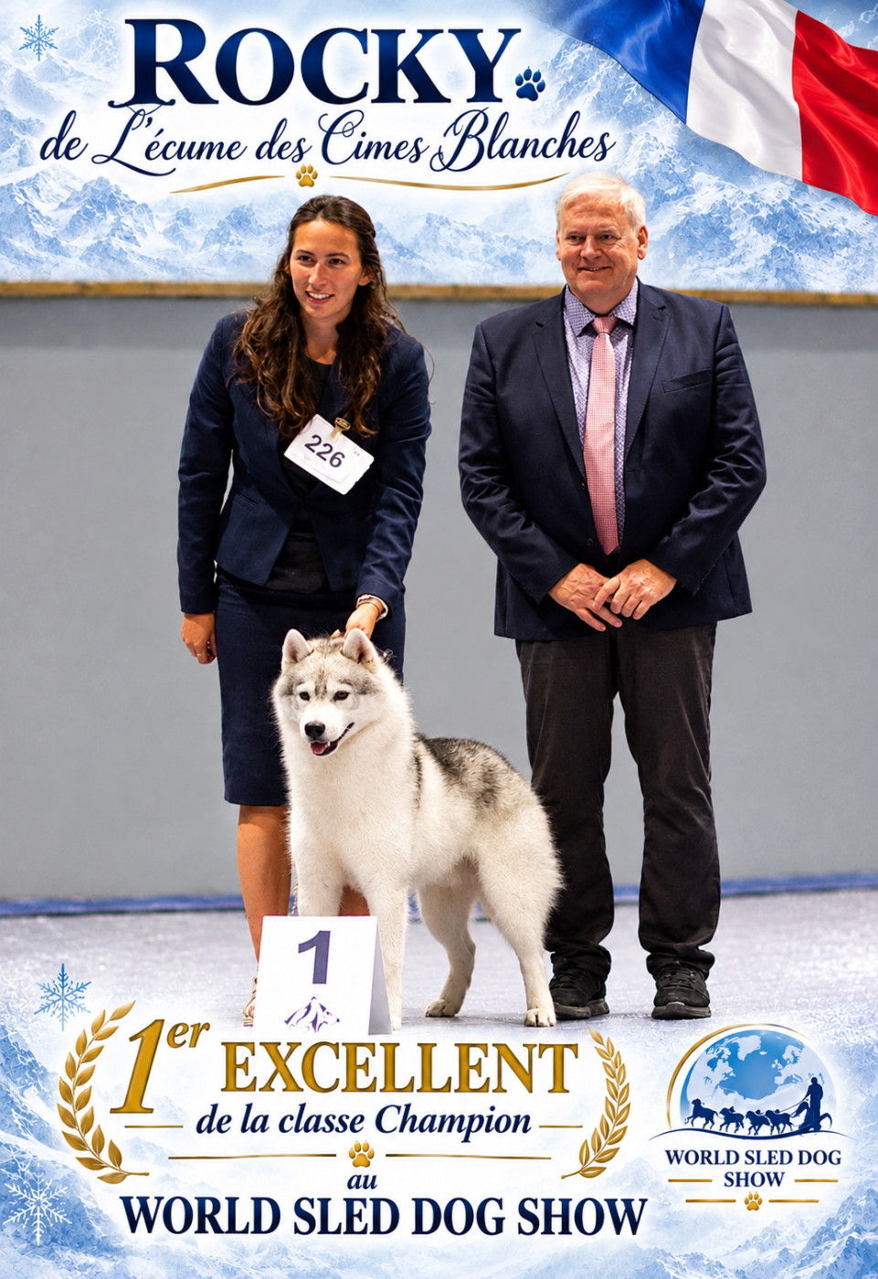 ROCKY 1er Champion au World Sled Dog Show