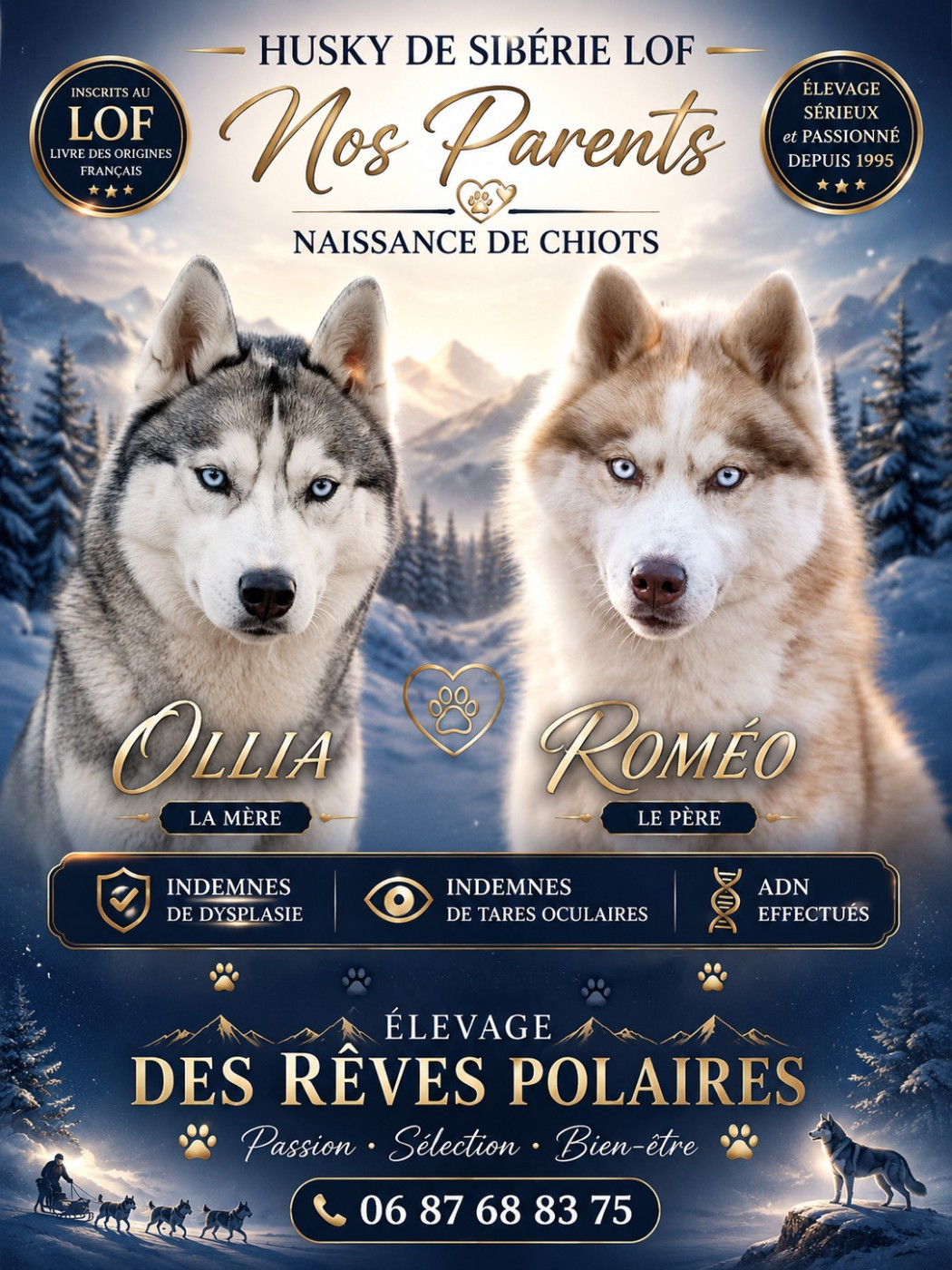 Chiot Siberian Husky des rèves polaires